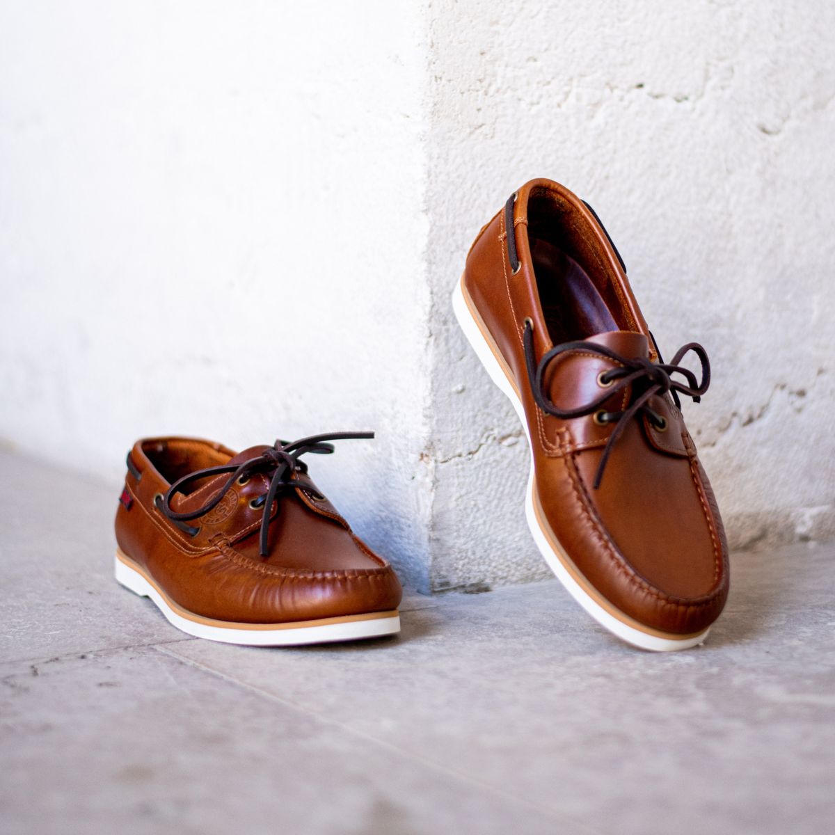 Chaussures bateau homme cuir cognac - TRAWLER - Bateau homme marron