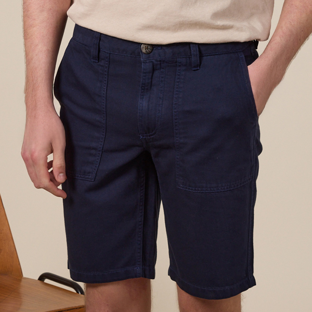 Bermuda homme Bleu Navy - BELVIN - Bermuda homme bleu marine