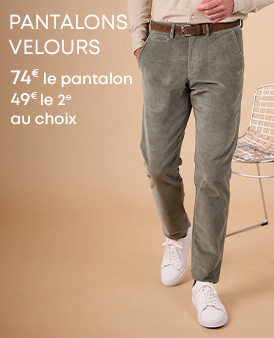 Pantalons Velours pour homme à motif discret
