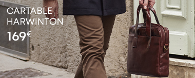 Cartables en cuir marron et noir