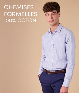 Chemise formelle 100% coton bleu clair pour homme
