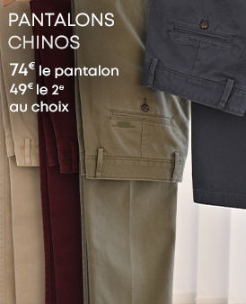 Pantalons chinos homme en coton, plusieurs coloris