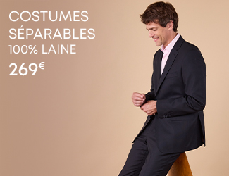  Costume séparable pour homme en laine gris foncé