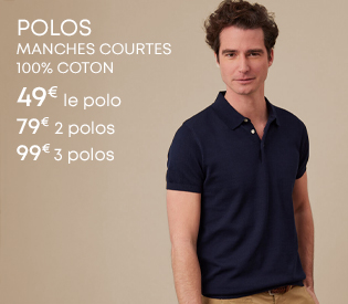 Polo homme à manches courtes en coton rouge brique