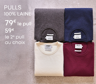  Pull col rond homme en coton cachemire bleu marine