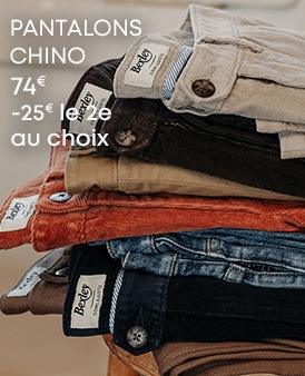 Pantalons chino homme déclinés en plusieurs coloris