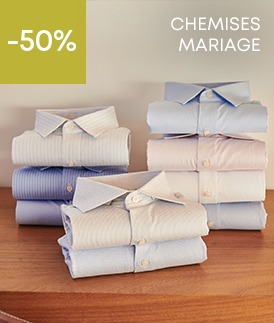 Pile de chemises de cérémonie – Offre -50%