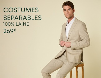 Homme portant un costume séparé en laine
