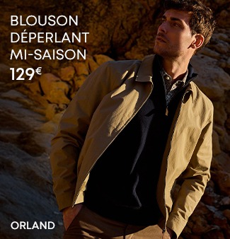Homme portant le blouson déperlant mi-saison Orland
