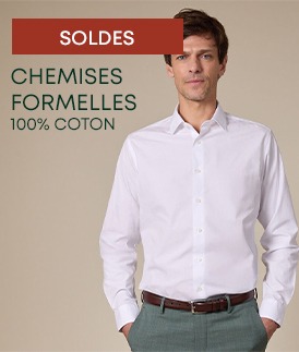 Chemises formelles 100% coton homme