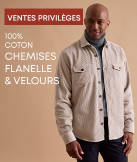 Chemise casual en flanelle et velours
