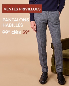 Pantalon habillé gris pour homme présenté en promotion