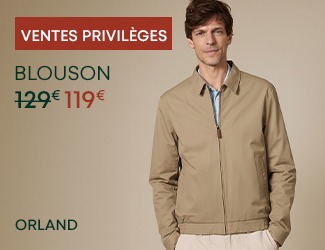 Blouson toile homme beige Orland – Ventes Privilèges 99€