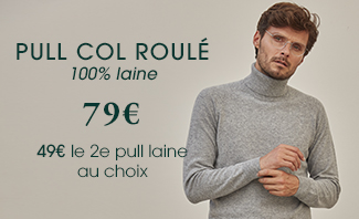 Pull col roulé homme