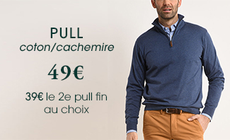 Pulls coton cachemire homme